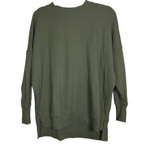 Aerie Olive Green Waffle Knit oversized long sleeve shirt - XS